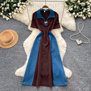 Abito Lungo da Donna Manto 2026 Stile Vintage Hong Kong, Vestito a Linea A che Valorizza la Silhouette, Abbigliamento Casual e Alla Moda per Donne - Product Image 1