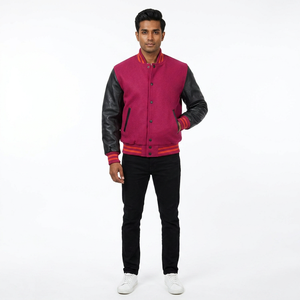 2026 <b>Men's</b> Wool <b>Leather</b> Varsity <b>Jacket</b> High Quality Custom Winter Wear Hooded Lightweight CollegeBaseballjacket for <b>men</b> - Product Image 1