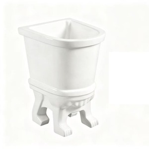 Aivijia Lavabo de Cerámica Independiente con Patas, Lavabo Utilitario Blanco para Baño o Balcón - Product Image 1