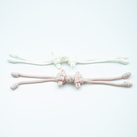 Botón de nudo chino trenzado beige natural con cordón de perlas para prendas de moda étnica de lino