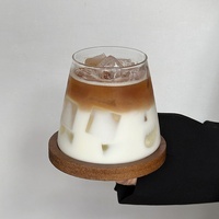 Gelas air minimalis trendi 350ml, gelas air Logo pribadi untuk jus es kopi teh susu minuman lainnya