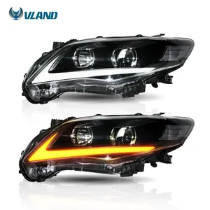 VLAND Factory Wholesales LED Headlights Front Light 2011-2013 Sequentail Head Lamp For Toyota Corolla