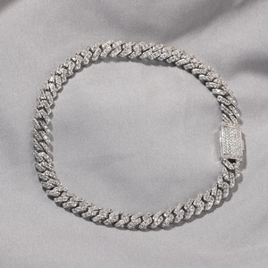 UWIN Hip Hop 6mm gelang rantai Kuba tipis dengan kotak gesper 5A CZ Iced Out gadis wanita gelang Kuba - Product Image 5