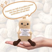 Jouets en tricot en forme d'arachide positifs et amusants, en laine, en crochet, en peluche émotionnelle, cadeaux de soutien positif et décoration d'encouragement