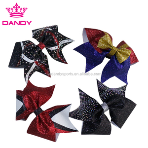 Bán Buôn Giá Tùy Chỉnh Cổ Vũ Cung Biểu Tượng Tùy Chỉnh Cạnh Tranh Tóc Bow Với Rhinestone Cho Cô Gái - Product Image 6