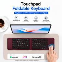 Teclado plegable con panel táctil ultrafino, portátil, recargable, para PC, portátil, iOS, Android, HarmonyOS