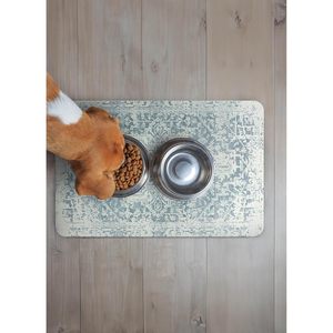 Tapis de bain Super Absorbant Modern Animals FloorPops Kilim Blue, séchage rapide, en diatomite, antidérapant avec support en caoutchouc, écologique pour la salle de bain - Product Image 1