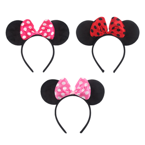 Diadema con Orejas de Ratón de Tela de la Marca JY-DL, con Lazo, Accesorios para el Cabello para Fiestas, Cumpleaños y Festivales, para Niños y Adultos, Venta al Por Mayor - Product Image 1