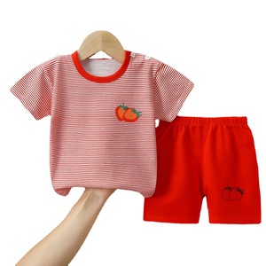 Ensemble de vêtements pour bébé garçon et fille, 2 pièces, t-shirt à manches courtes et short, ensemble pour enfants de 1 à 7 ans, pyjama d'été décontracté - Product Image 1