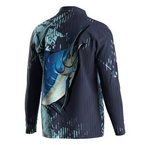 Polo à manches longues UPF50+ pour l'extérieur, motif poisson, respirant et à séchage rapide, idéal pour la chasse et la pêche - Product Image 4