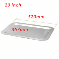Plateau de service rectangulaire Rectangle servant des plats en métal peu profonds en acier inoxydable Buffet de nourriture blanc fantaisie Plateau de sécurité au four en argent