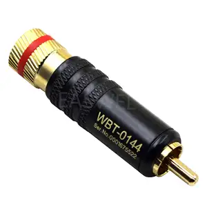 New Speakers RCA Connector Gold Plated Copper Male WBT-0144 RCA Adapter Plug Screws Soldering Locking Audio Video Cable Socket