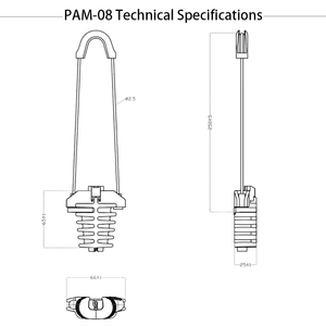 ตัวหนีบสายเคเบิลอะลูมิเนียมอัลลอยด์แบบปรับได้ JKTE PAM-08 สำหรับสาย ADSS/OPGW - อุปกรณ์เสริมสายไฟฟ้าเหนือศีรษะ - Product Image 2