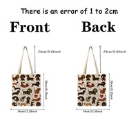 Dackel-Print Canvas-Tragetasche, Niedliche Dackel-Schultertasche für Hundeliebhaber