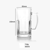 Mug à bière en verre au design créatif avec poignée, tasse à eau grande capacité, mug à bière pression, tasse à jus d'ananas pour hôtel