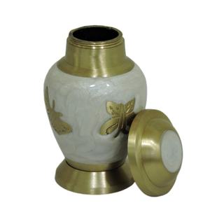 โกศใส่เถ้ากระดูกทองเหลืองสำหรับผู้ใหญ่เคลือบสีฟ้าหรูหราอุปกรณ์สำหรับงานศพแบบคลาสสิก - Product Image 5