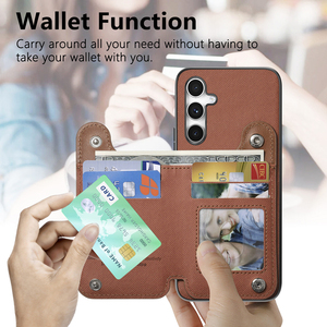 Étui de téléphone portefeuille en cuir PU avec fermeture magnétique rabattable, béquille, antichoc pour <span class=keywords><strong>Samsung</strong></span> <span class=keywords><strong>Galaxy</strong></span> A17, avec porte-cartes - Product Image 3