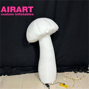 Hongo Inflable Blanco Iluminado con LED, Decoración de Hongo Inflable con Cabeza Inclinada para Fiestas - Product Image 3