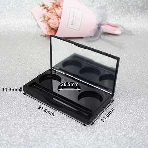 Paleta de sombras de ojos de 3 compartimentos con espejo negro mate de 91.6mm x 51.0mm para aplicación de maquillaje - Product Image 1