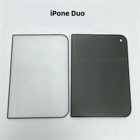 Protection d'écran en verre trempé haute qualité compatible avec les coques en aluminium pour iPhone Duo, film transparent HD pour petit écran