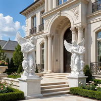Statue d'ange déesse de la récolte en marbre blanc de qualité supérieure, taille réelle, style occidental, sculpture d'ange ailé sculptée pour parc, hôtel, église