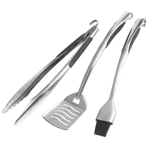 Conjunto de ferramentas de churrasco, grelha de aço inoxidável, acessórios resistentes para churrasco ao ar livre, kit de ferramentas para churrasqueira, grelha, churrasqueira