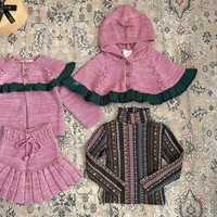 OEM ODM Ensembles de vêtements pour bébés filles : Sweats à capuche, jupes en laine rouge, ensembles de cérémonie, châles, capes et pulls pour Noël et le Nouvel An