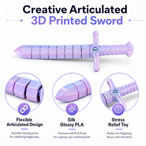 Épée créative articulée imprimée en 3D pour les récompenses et les cadeaux d'entreprise - Product Image 1