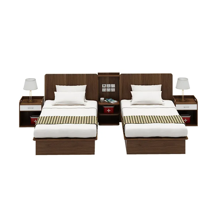 Dubbele Bed Ontwerp Meubelen Hotel Slaapkamer Sets Mdf Bed
