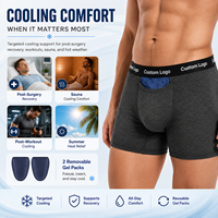 Calzoncillos bóxer de algodón ventilados para crioterapia, ropa interior de enfriamiento experta para hombre, ergonómicos y de soporte, con bolsa de hielo, tipo sauna