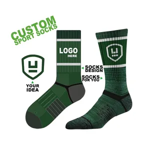 Custom Cotton Crew Sports Socks Custom Logo Sport Athletic Socks Custom Gym Basketball Terry Socks