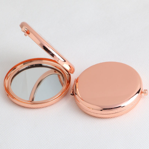 Personalized Double Sided <strong>Magnifying</strong> Rose Gold Pocket Cosmetic <strong>Mirror</strong> with Logo - Product Image 2
