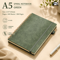 Vente flash - Carnet à spirales personnalisé avec logo A5, style rétro, couverture en cuir PU doux au toucher
