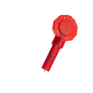 ไฟเตือนแบบพกพา รูปดอกพลัมสีแดง ใช้แบตเตอรี่ ไฟ LED กระพริบ สำหรับงานก่อสร้างถนน ควบคุมการจราจร - Product Image 3