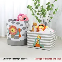 Panier de rangement en tissu de style minimaliste transfrontalier, motif animal de dessin animé, boîte de rangement pour vêtements, organisateur de linge sale