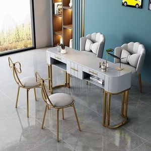 Beauty Salon New Arrival Modern Luxury <b>Nail</b> Salon Gray Manicure <b>Tables</b> <b>Nail</b> Salon Furniture - Product Image 2