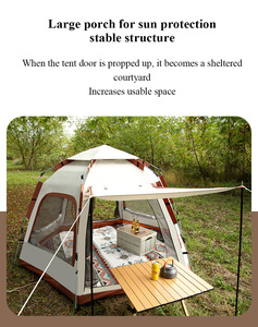 Tenda da Campeggio Esagonale Automatica per 5-8 Persone, Grande, Bianca, Portatile, Montaggio Rapido, per Esterni, con Tessuto Oxford, <span class=keywords><strong>Set</strong></span> Completo - Product Image 5