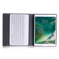 Keyboard Nirkabel dengan Casing Dudukan Kulit untuk iPad, Samsung, Huawei