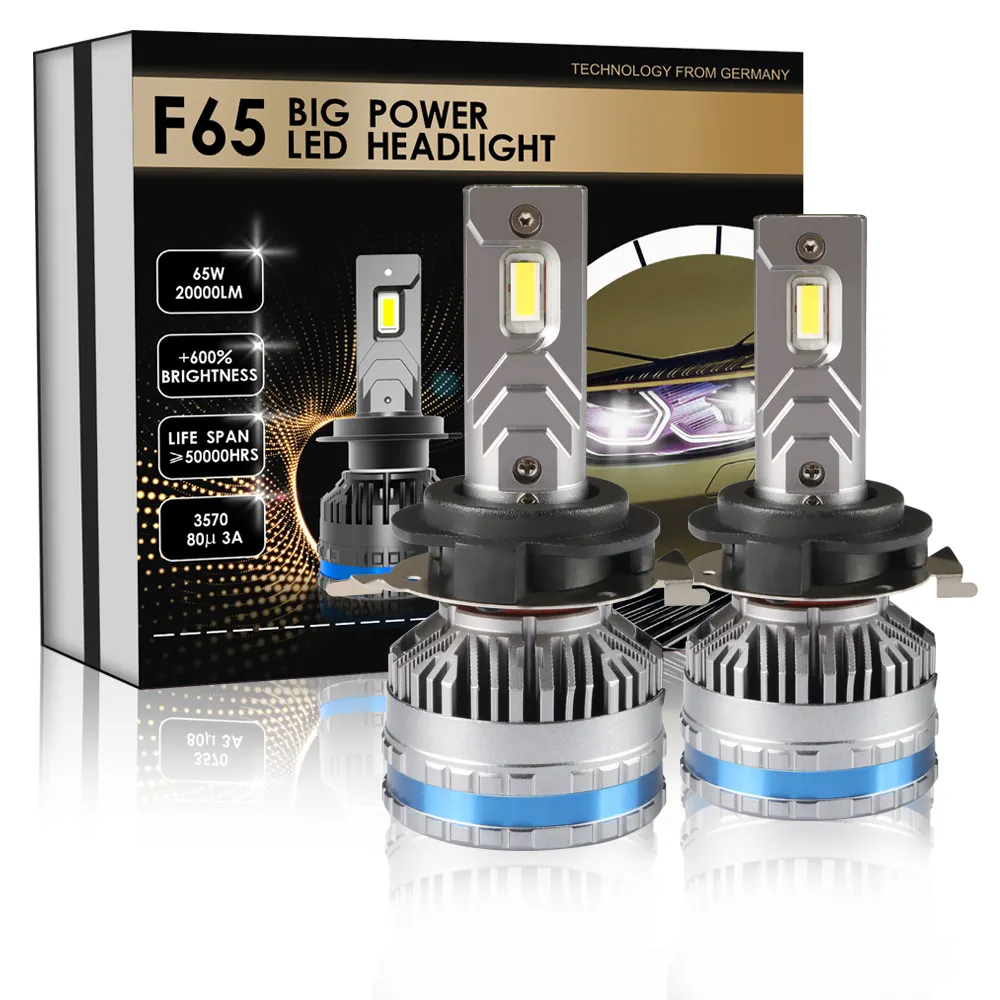 Plug And Play Bola Lampu Depan Led F65 H03 H7 130W 20000 Lumen Dibuat Khusus