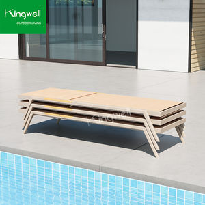 Tumbona de aluminio recliner de lujo, tumbona de Metal apilable para <span class=keywords><strong>playa</strong></span> al aire libre, jardín, Hotel, piscina, patio o sala de estar - Product Image 2
