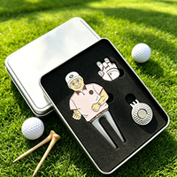Coffret Cadeau Golf Premium : Marqueur de Balle Finition Mate, Outil de Réparation de Divots Pliant, Jetons de Poker Golf