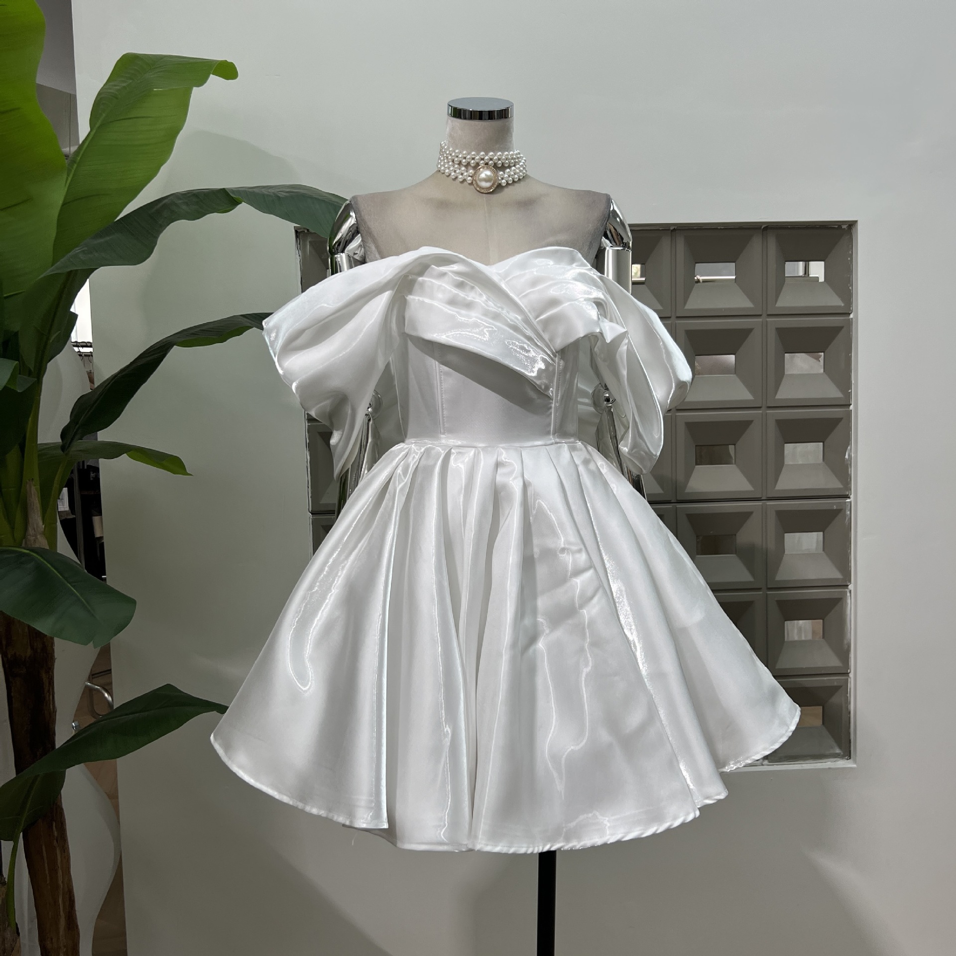 satin fabric woman dress