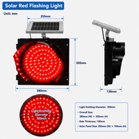 Feux clignotants solaires LED rouges durables et étanches, balise d'avertissement clignotante solaire pour le contrôle du trafic et la construction