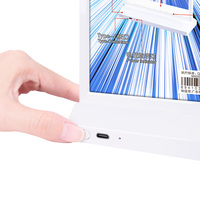 Support de menu lumineux sans fil Kejea 105 x 210 mm à base en T, alimenté par batterie, pour café, bar, présentoir de prix de bureau