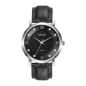 Montre Homme HALEI Neuve Originale à Quartz avec Bracelet en Cuir Étanche 3 ATM Aiguille Diamant Mouvement Japonais Vente en Gros en Dropshipping - Product Image 5