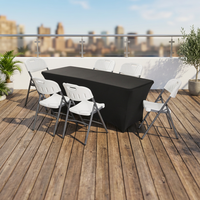 Table pliante rectangulaire moderne en plastique HDPE blanc, légère, pour intérieur et extérieur, idéale pour la restauration, les banquets, les pique-niques et les hôtels - Vente chaude
