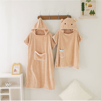 Serviette de bain à capuche en velours corail épais et moelleux de haute qualité, portable, pour enfants et adultes, pour la maison et les voyages