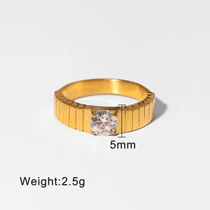 Anéis para casal de zircônia cúbica, anéis banhados a ouro 18k, anéis de dedos, aço inoxidável, novo, 2022