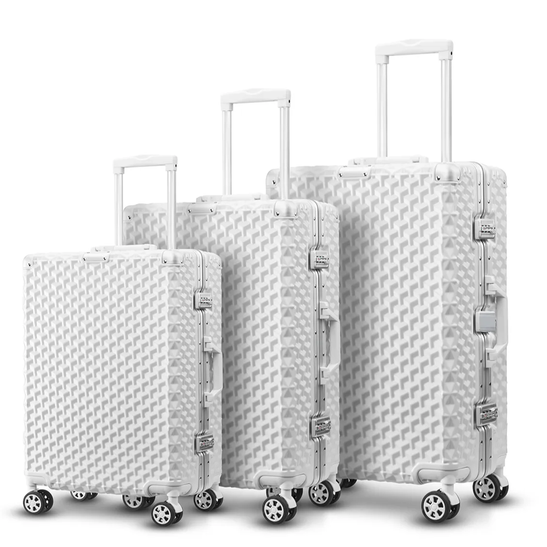 2023 última bolsa de viaje de equipaje de aluminio y cremallera 3 piezas ABS + PC Trolley Case Convertible equipaje