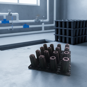 Système de réservoirs modulaires d'infiltration des eaux pluviales en PP haute résistance pour les côtés des autoroutes : capacité de charge de 60 tonnes avec géotextile imperméable - Product Image 1